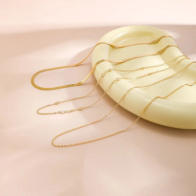 Gold Flat Snake Chain Belly Waist Chain for Women - Smarsty