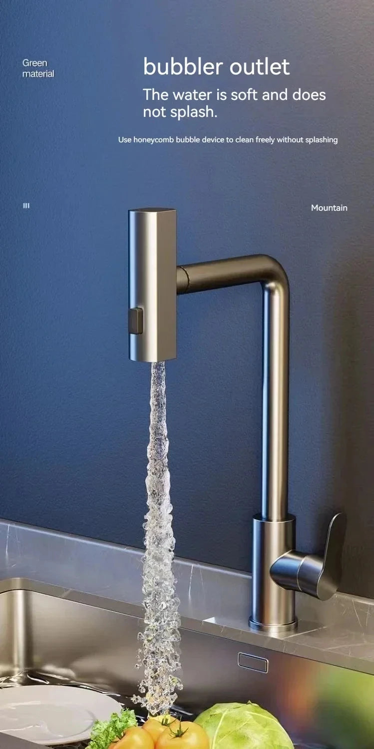 Flexible Stainless Steel Kitchen Faucet with Stream Shower Mode - Smarsty