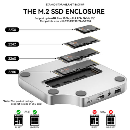Mac Mini Docking Hub With M.2 SSD Enclosure 4K HDMI