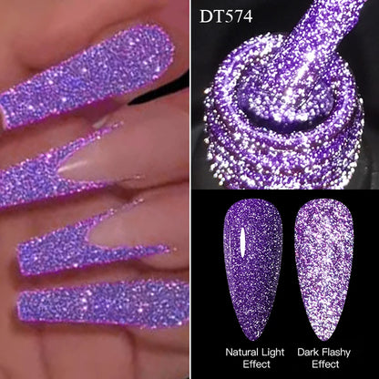 Pink Fluorescent Reflective Gel Nail Polish for Stunning Manicures - Smarsty