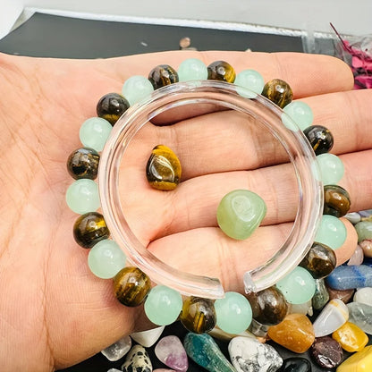 Healing Green Aventurine Tiger Eye Bracelet for Good Luck - Smarsty