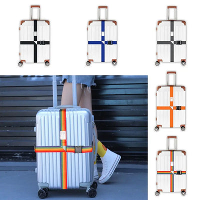 Luggage Buckle Strap Cross Belt Packing Adjustable Travel Accessories Suitcase Buckle Strap Rainbow Baggage Packing Belts - Smarsty