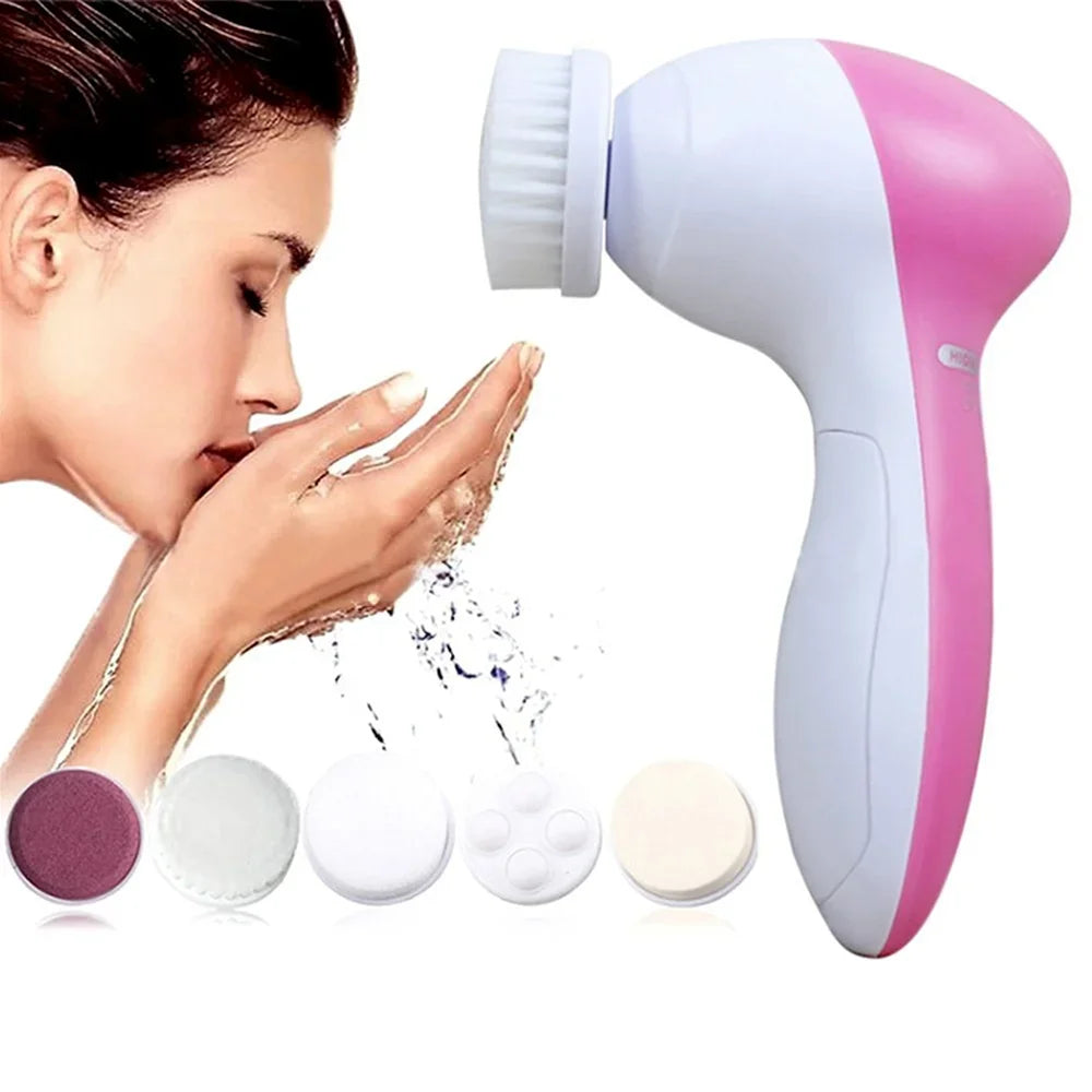 Electric 5 In 1 Facial Brush With Pore Cleaner - Smarsty