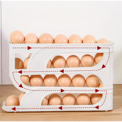 Automatic Roll-out Egg Storage Device Household Refrigerator Storage Box Egg Box Can Hold 30 Eggs High Quality Egg Rack Kitchen by Smarsty