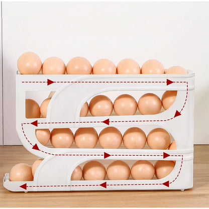 Automatic Roll-out Egg Storage Device Household Refrigerator Storage Box Egg Box Can Hold 30 Eggs High Quality Egg Rack Kitchen