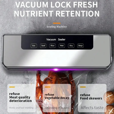 Automatic Vacuum Sealer Machine for Food Storage, Compact Household Sealing System with 30pcs Bags, Keeps Food Fresh Longer