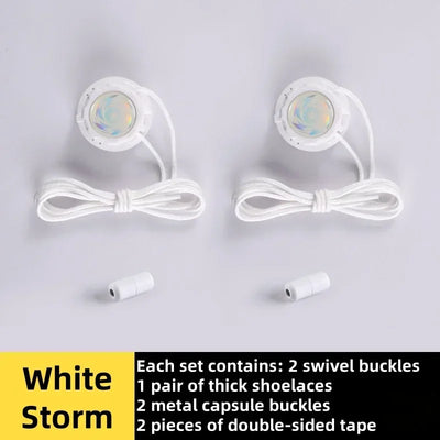 easy installation Automatic Shoelaces Without ties Black white Swivel Buckle Laces Thick Rope Sneakers Shoelace Shoe Accessories - Smarsty