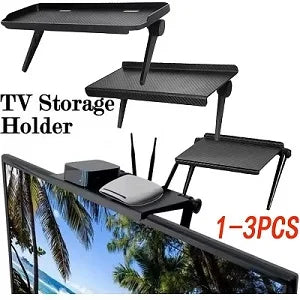 Adjustable TV Screen Top Shelf Computer Monitor Desktop Screen Top Storage Rack TV Media Box, Router Shelf Rack Home Organizer
