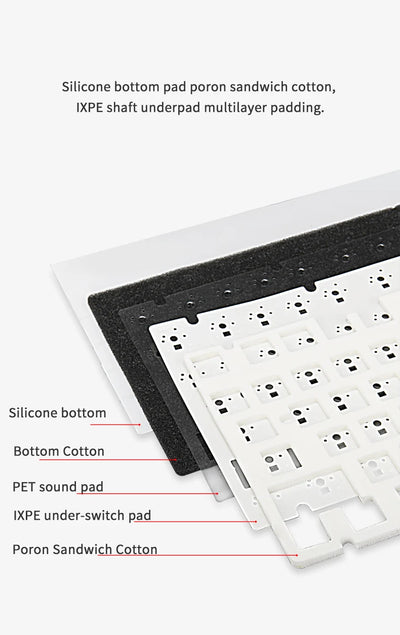 Mechanical Keyboard 82 Keys Wireless Bluetooth 5.1 Knob - Smarsty