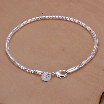 20cm Silver Snake Chain Bracelet for Stylish Women - Smarsty