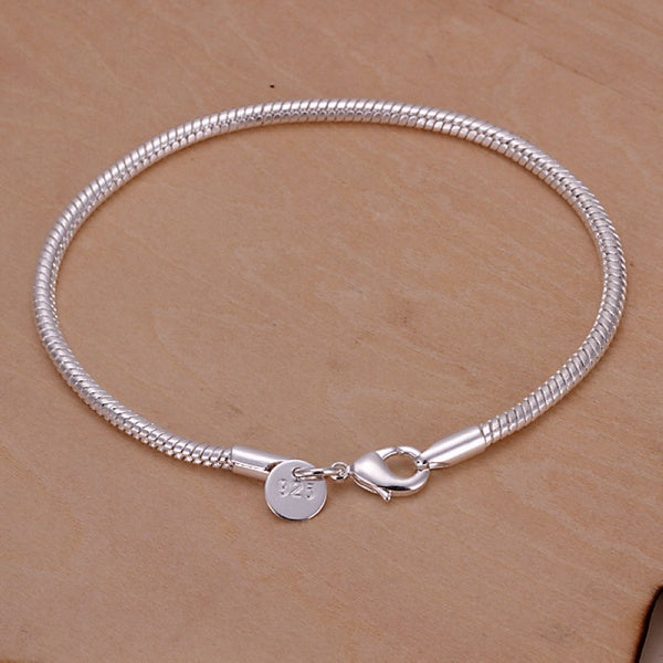 20cm Silver Snake Chain Bracelet for Stylish Women - Smarsty