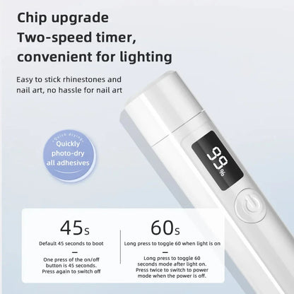 Portable UV LED Nail Dryer with Rechargeable Battery - Smarsty