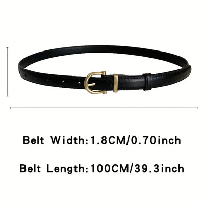 Mens Vintage PU Leather Belt with Classic Buckle - Smarsty