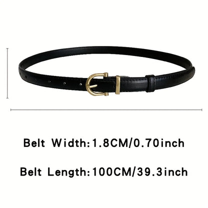 Mens Vintage PU Leather Belt with Classic Buckle - Smarsty