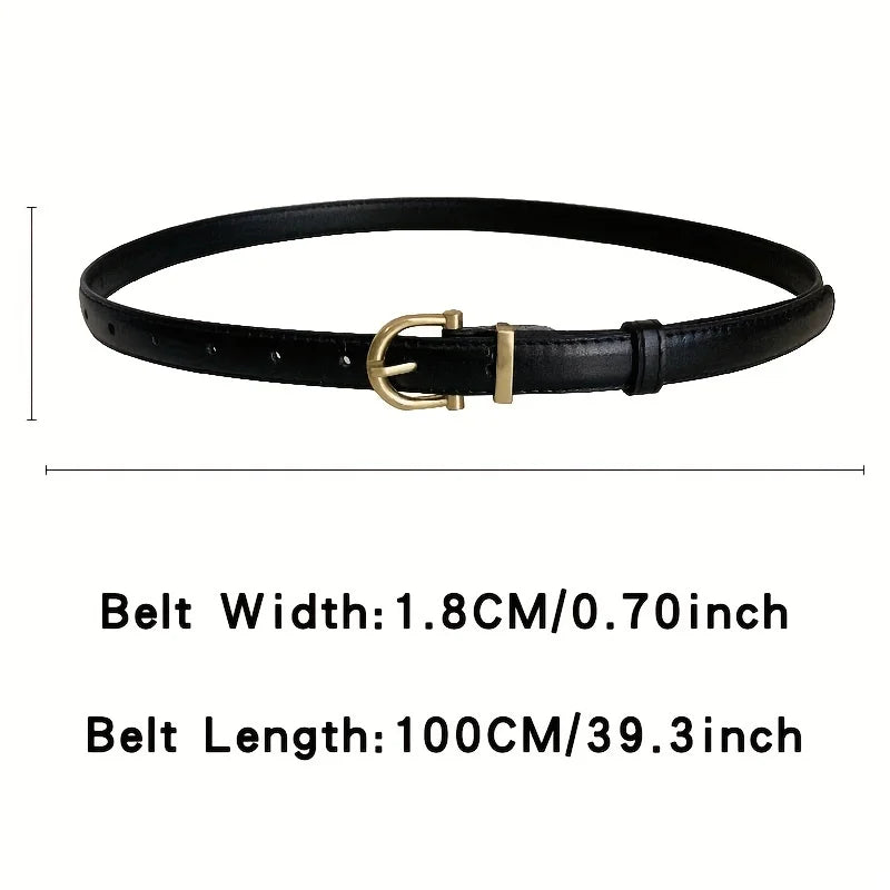 Mens Vintage PU Leather Belt with Classic Buckle - Smarsty