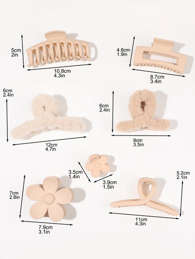 Neutral Color Large Matte Hair Claw Clips Strong Hold - Smarsty
