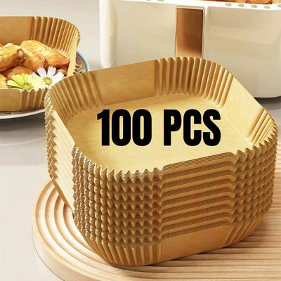 Air Fryer Paper Liners Disposable Oil-Proof Waterproof Baking Paper Round Square And Rectangle Parchment Kitchen Party Supplies - Smarsty