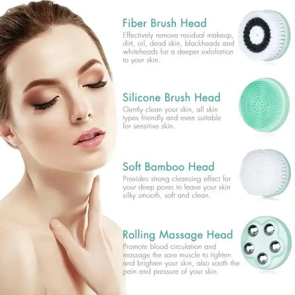 Electric Facial Cleansing Brush with Sonic Technology - Smarsty