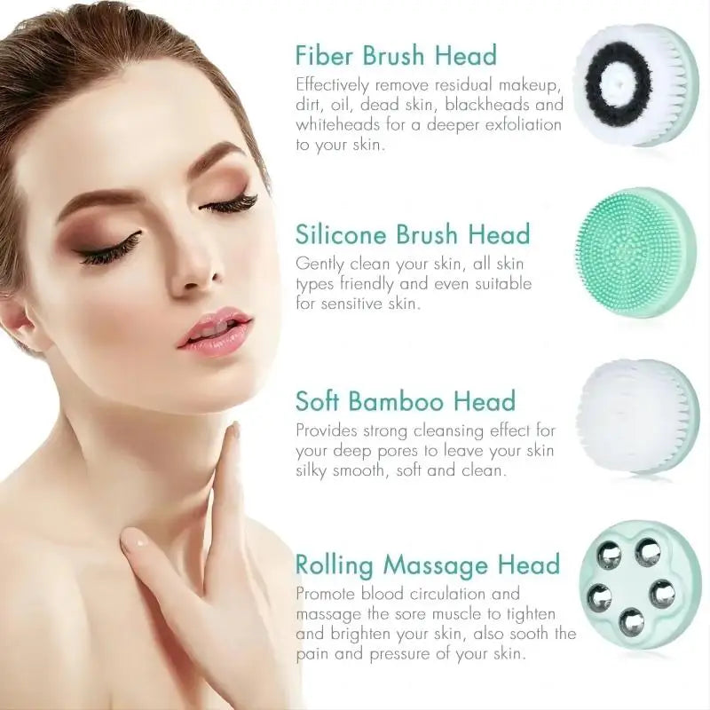 Electric Facial Cleansing Brush with Sonic Technology - Smarsty