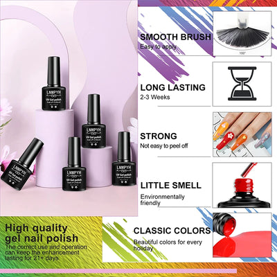 Professional Gel Nail Polish Kit with UV LED Dryer - Smarsty