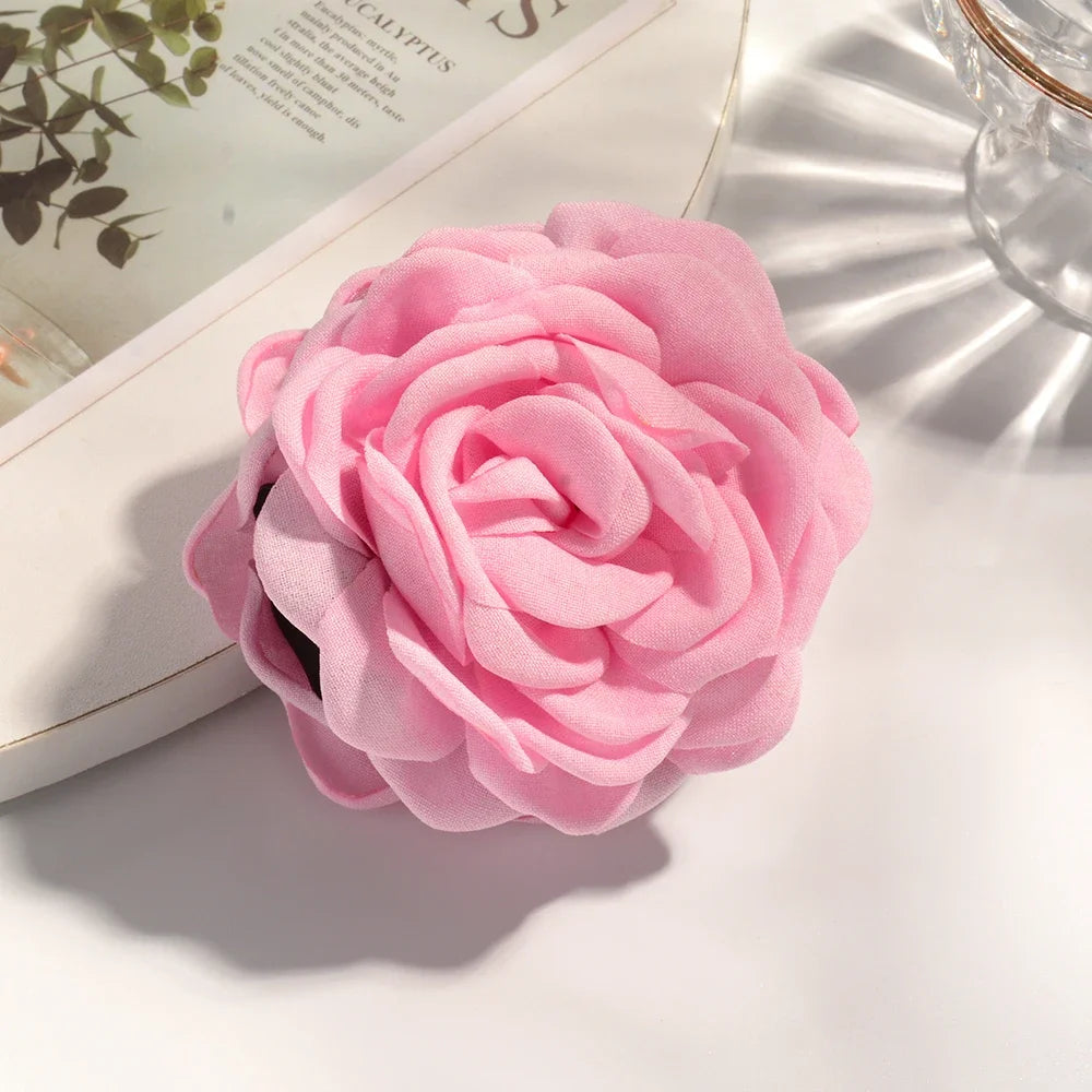 16 Color Rose Flower Hair Claw Clips Medium Secure Grip - Smarsty