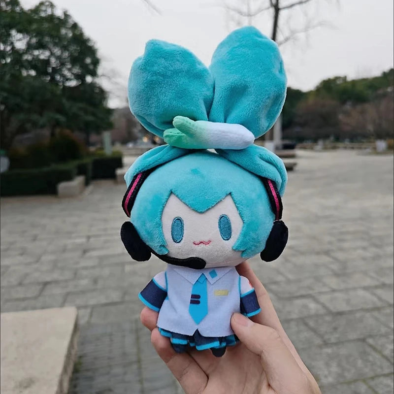 15cm Hatsune Miku Kawaii Q Version Figure Plush Doll Anime Peripheral Plush Stuffed Toy Collection Model Ornament Toy Girls Gift