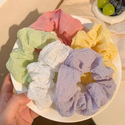 Candy Color Hair Scrunchies Pack Soft No Damage Elastic - Smarsty