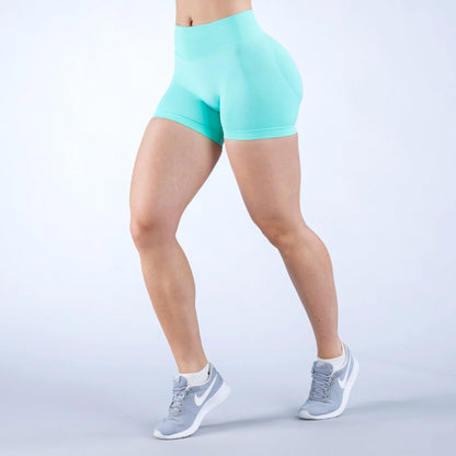 One piece of three waisted pleated low rise fitness seamless three part pants yoga shorts gym shorts women's fitness sports legg - Smarsty