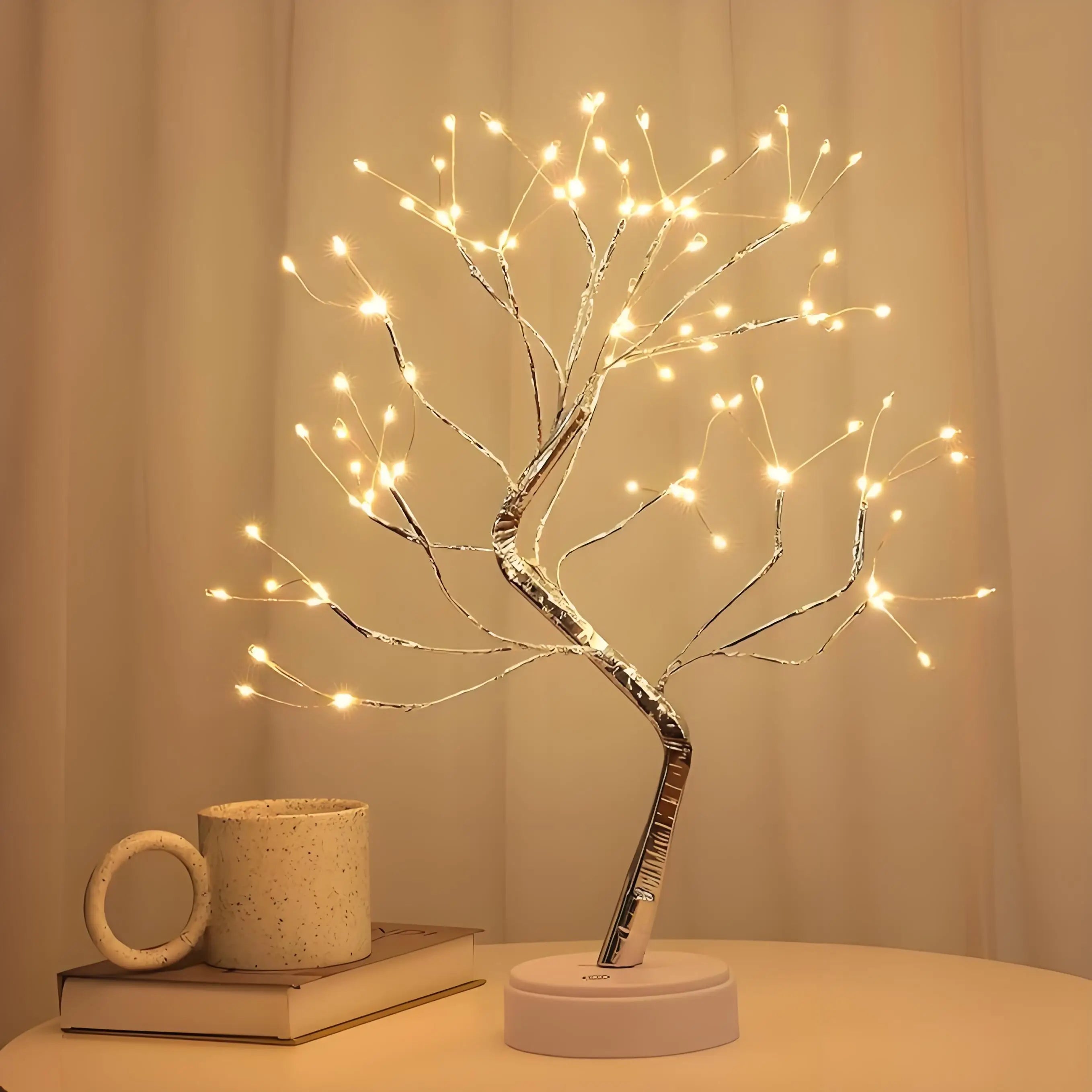 20" Warm White Twinkle Tree Lamp, 108 LED Fairy Lights Battery/USB Operated, DIY Bendable Tabletop Decor for Home Christmas Gift