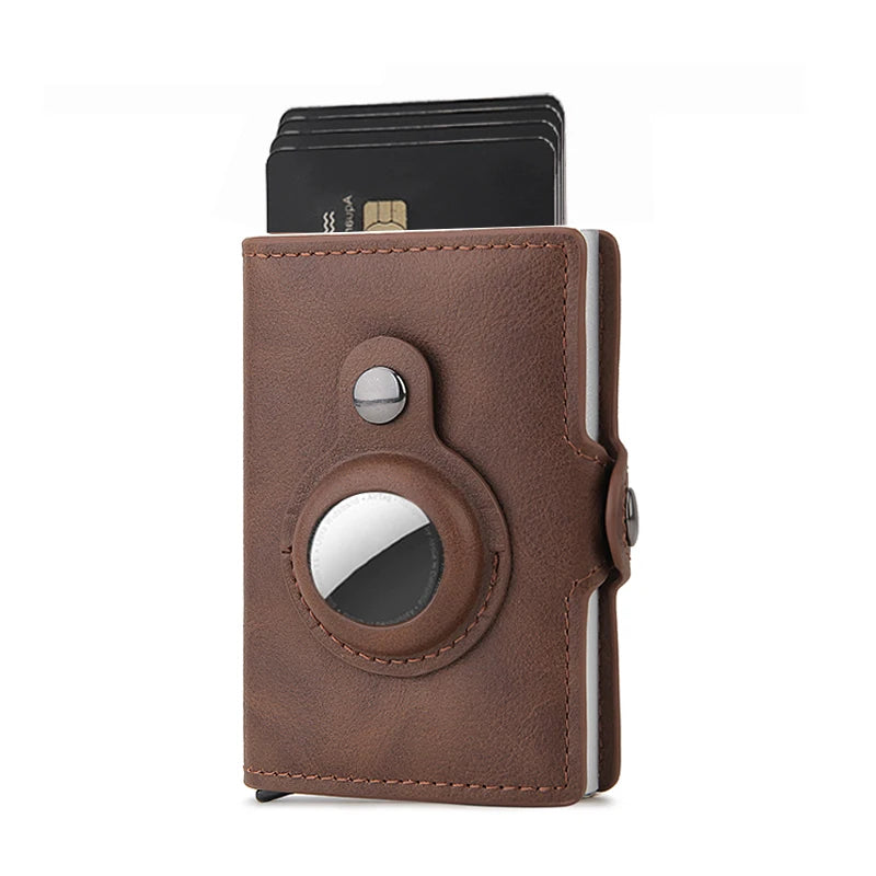 Carbon Rfid Card Holder Men Women Airtag Wallet Money Bag Leather Purse Slim Thin Wallets For Apple AirTags Tracker Air Tag 2023