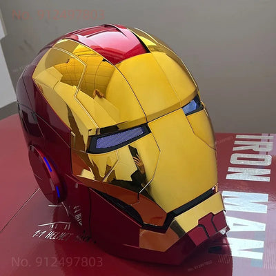 New AutoKing 1:1 Mk5 Iron Man Helmet Cosplay Voice Control Eyes with Light Model Toys for Adult Electric Wearable Christmas Gift - Smarsty