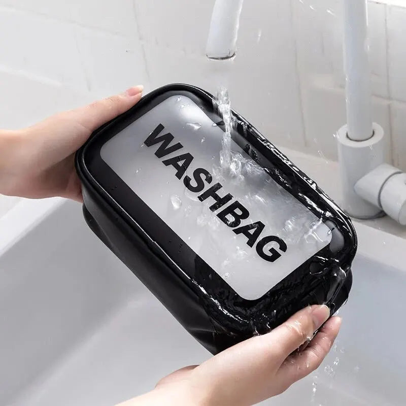Semi Transparent PVC Makeup And Toiletries Bag With Capacity - Smarsty