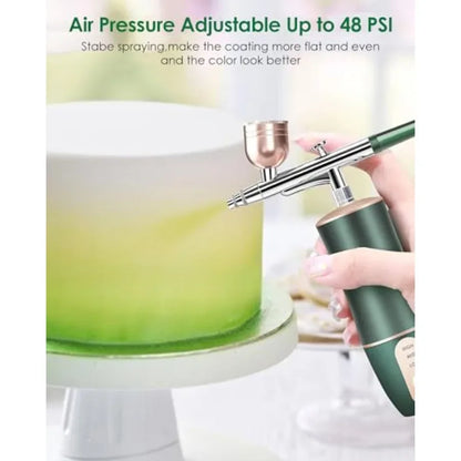 Rechargeable Portable Cordless Airbrush Kit with Compressor for Nail Art Makeup Application Fine Painting and Cake Decoration V