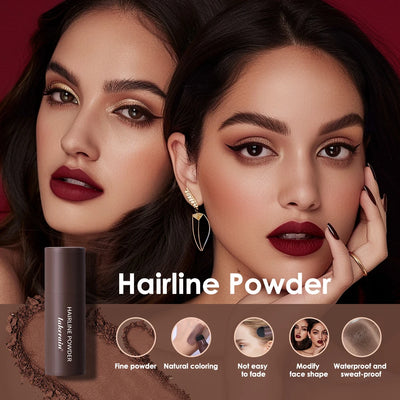 Hairline Shadow Powder Hair Waterproof Hairline Root Cover Up Natural Black Brown Eyebrow Contour Stick Repair Fill in Hair Tool - Smarsty
