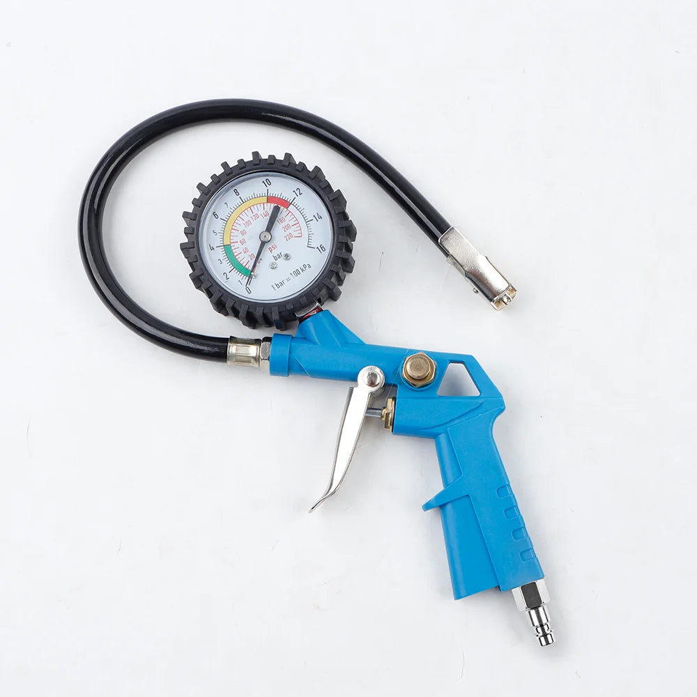 EU Interface Tire Pressure Gauge For Car Motorcycle SUV Inflator Pumps Tire Repair Tools Pressure Gun Type For Air Compressor