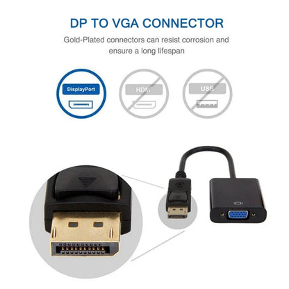 DisplayPort to VGA Adapter 1080P Male to Female Converter - Smarsty