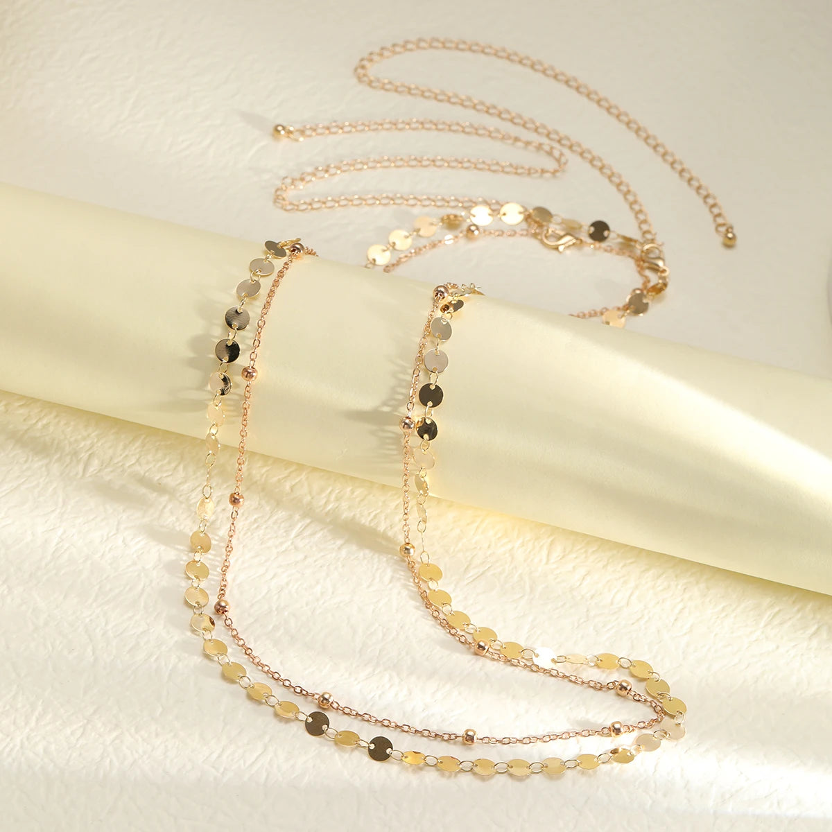Double Layer Sequin Coin Waist Chain Belt - Smarsty