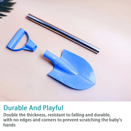 Children Beach Shovel 56cm Stainless Steel Pointed Shovel Toy Sand Snow Thickened Play House Beach Shovel Outdoor Toys Kids Gift