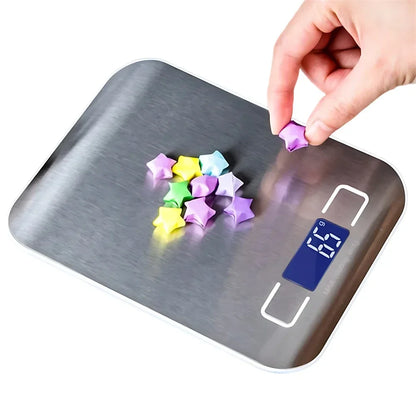5kg/1g Digital Kitchen Scale LED Stainless Steel High-precision Electronic Scales Home Jewelry Food Weighing Baking Tools