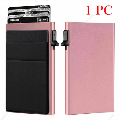 Rfid Credit Card Holder Men Thin Slim Mini Minimalist Wallets Luxury Metal Bank ID Cardholer Case Wallet for Men Carteras Choice - Smarsty