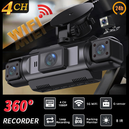4Channel WiFi Dash Cam Night Vision With Loop Recording - Smarsty