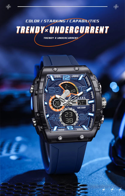 SMAEL 8109 Waterproof Luminous Dual Display Watch - Smarsty
