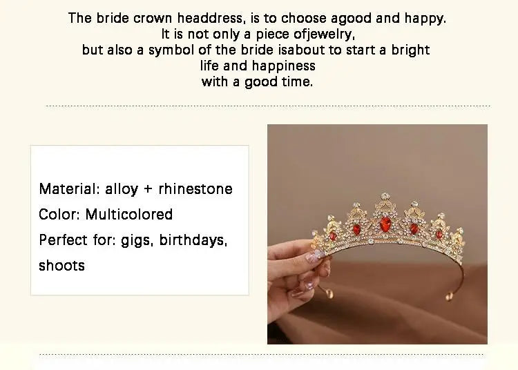 Girls Princess Crown Crystal Tiara for Dance Performance - Smarsty
