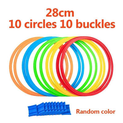 New Outdoor Kids Funny Physical Training Sport Toys Lattice Jump Ring Set Game 10 Hoops 10 Connectors for Park Play Boys Girls - Smarsty