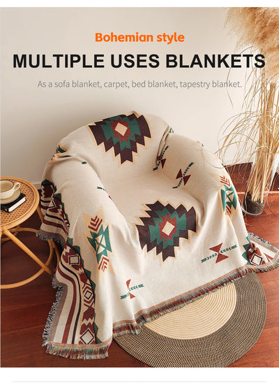 Oversized Aztec Blanket With Fringe For Cozy Comfort - Smarsty