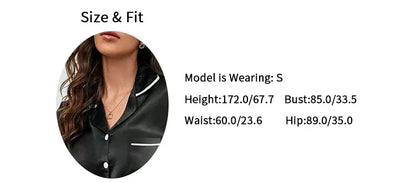 Plus Size Autumn and Winter Silk Pajamas Women Tops and Pants Solid Casual Soft Nightwear Buttons Cardigan Sleepwear Homewear - Smarsty