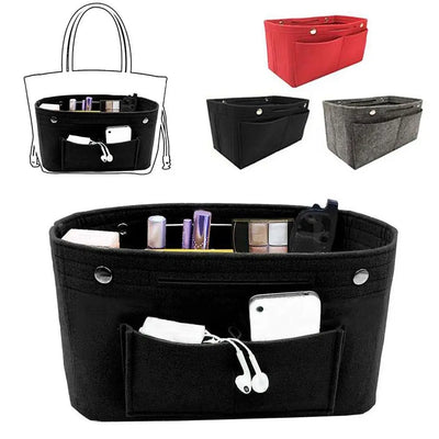 Women's Organizer Handbag Insert Bag Felt Travel Bag Insert Liner Purse Organiser Pouch - Smarsty