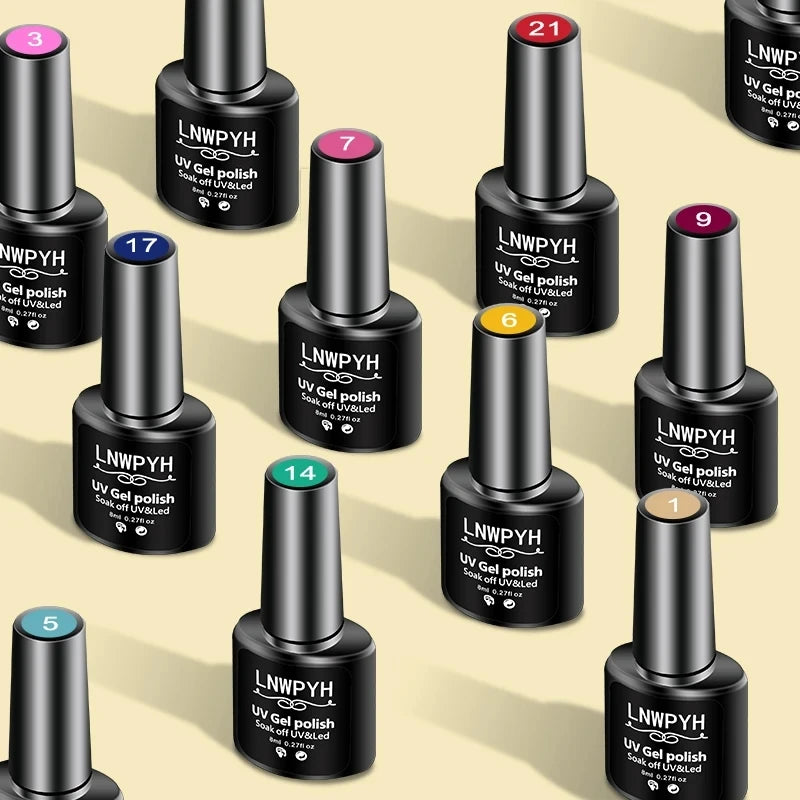 LNWPYH 26 Color Gel Nail Polish Set with Base and Top Coat - Smarsty