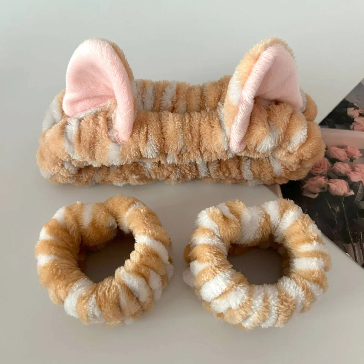 Cute Cat Ear Soft Elastic Plush Headband For Makeup - Smarsty