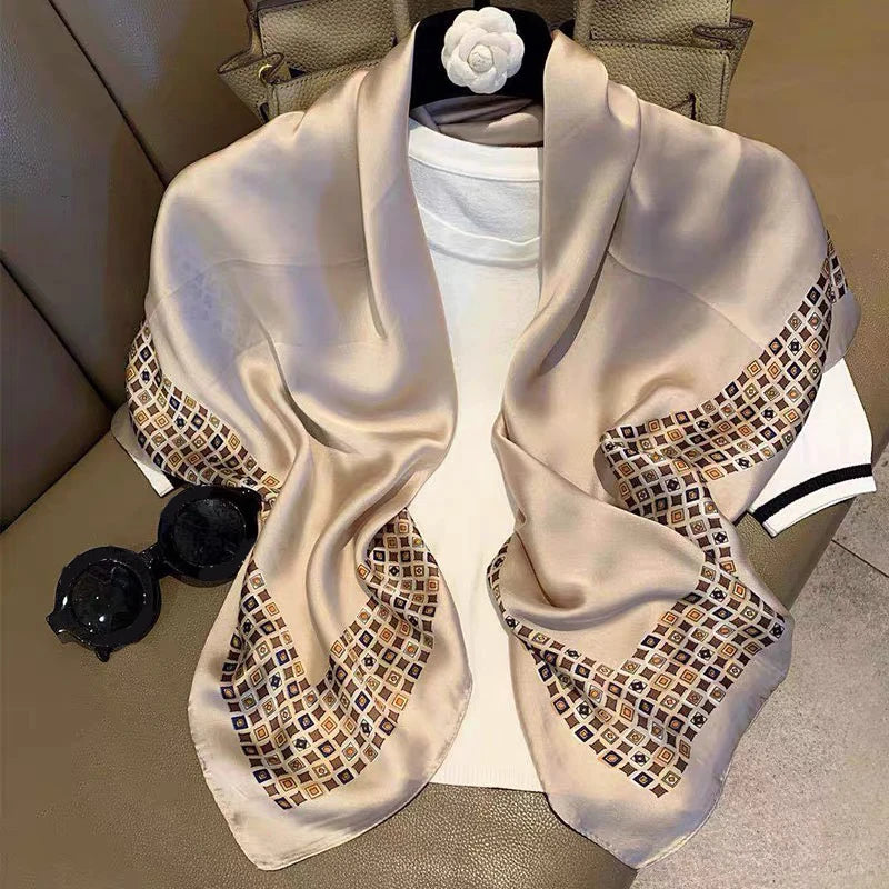 Luxury Women's Spring Polyester Scarf Soft Smooth Shawl - Smarsty